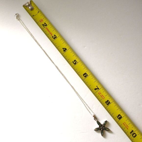 Abalone Star Sterling Necklace 925 Silver Pendant Daisy Flower 18" Beach Coastal - Picture 4 of 16